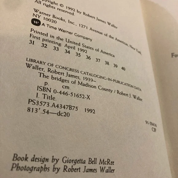 The Bridges of Madison County — Interior Copyright/Page Info - Picture 2 of 2